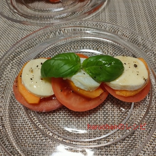 トマト柿ミニブリーのアマニオイルカプレーゼ